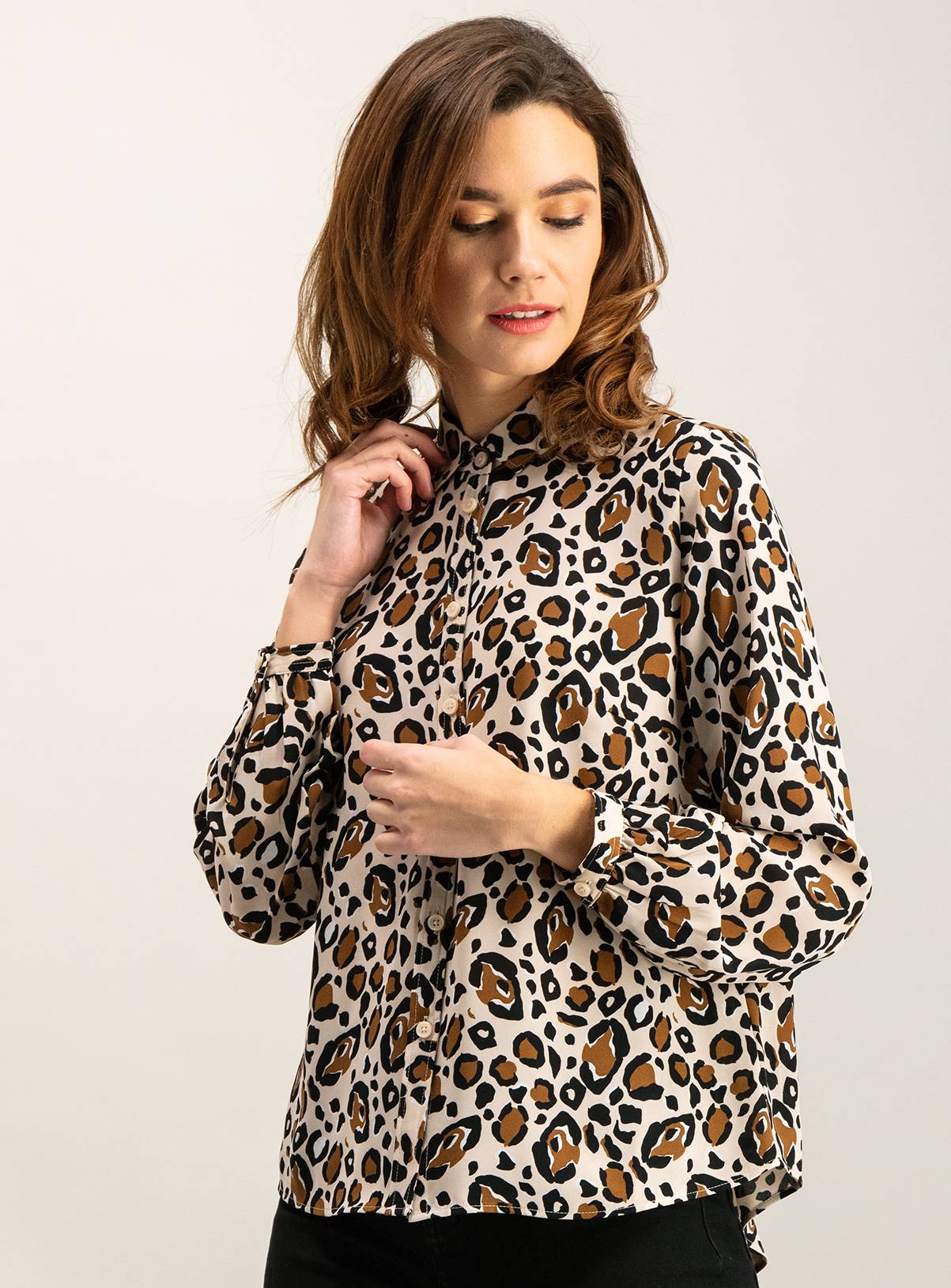 SKU: MONO SHOP LS OPP LEOPARD PRINT SHIRT:Multi Coloured:6 - Image 1